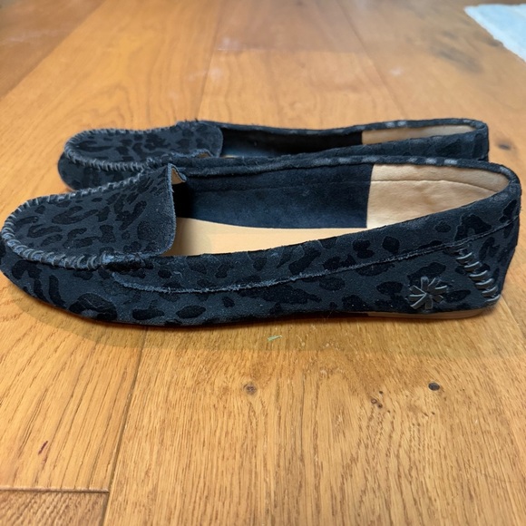 Jack Rogers Millie Black Suede Leopard Print Loafers Sz 9 - Picture 7 of 9